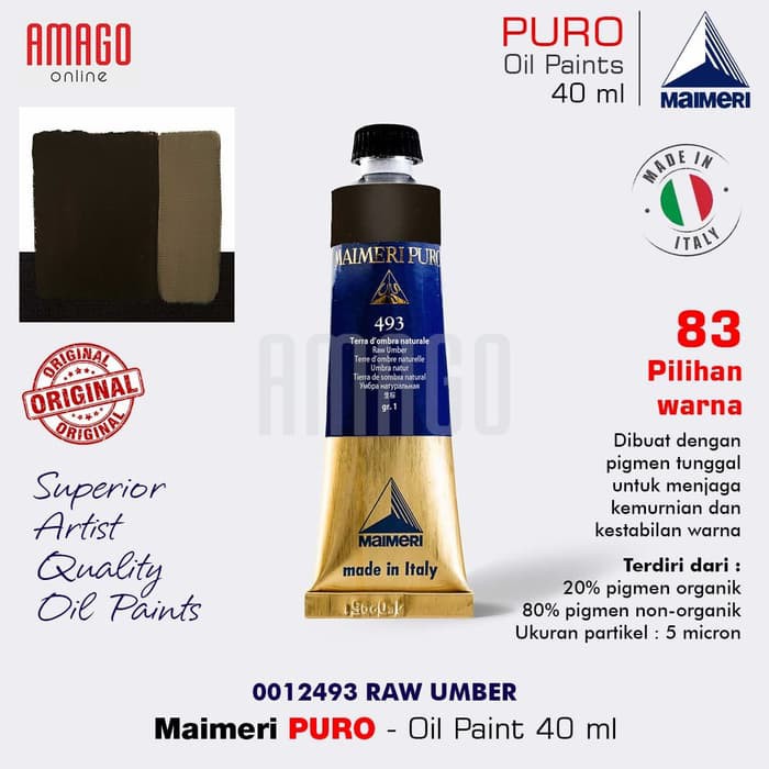 MAIMERI PURO - OIL PAINT - RAW UMBER - 40ML - M0012493