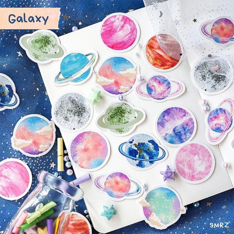 

Galaxy Sticker Piece - Stiker Aesthetic bertema Luar Angkasa / Galaxy