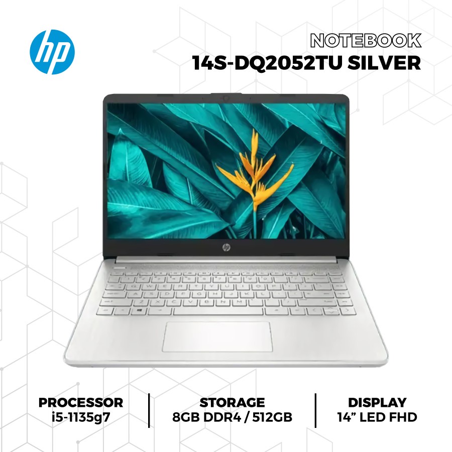 LAPTOP HP 14S DQ2052TU Intel Core i5-1135G7 8GB 512GB SSD Win10 FHD