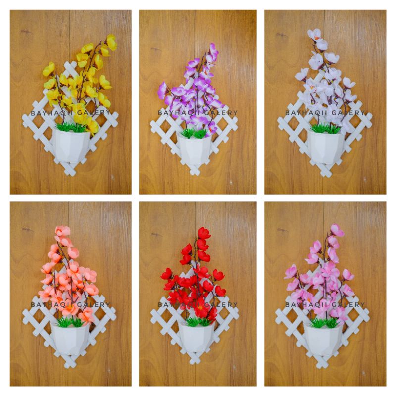HIASAN DINDING MURAH// BUNGA HIAS ARTIFICIAL TEMPEL// DEKORASI RUMAH// BUNGA HIAS PLASTIK IMPORT MUR