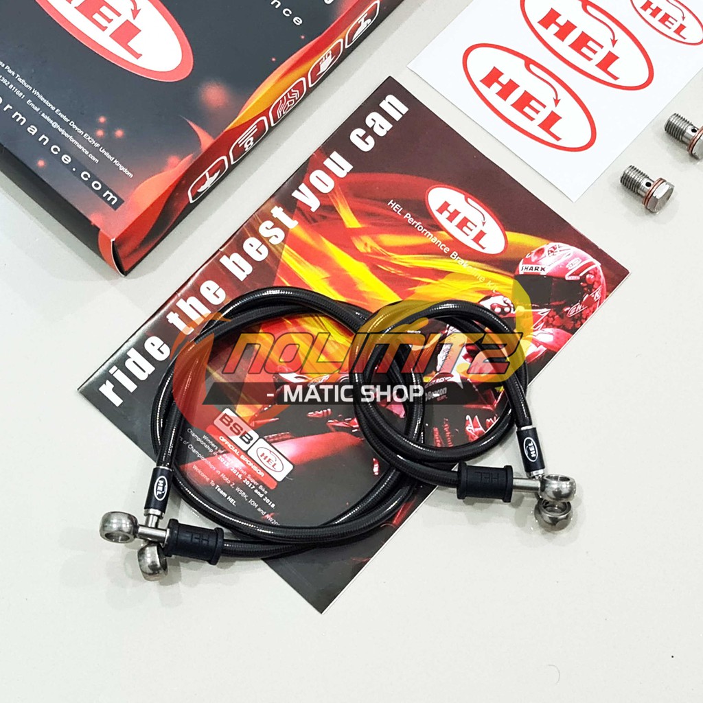 Selang Rem Brake Line HEL Infinit Depan Carbon ABS Yamaha Aerox 155