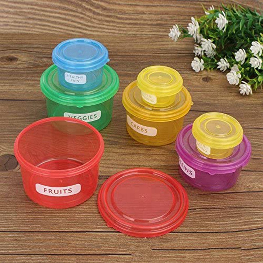 [Elegan] Wadah Makanan Dapur Kebugaran Tetap Fit Diet Control Storage Organizer Meal Measure Dish