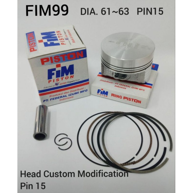 PISTON FIM 99 PIN 15 61 62 63 MM SEHER RACING FIM IZUMI 61MM 62MM 63MM PIN 15MM