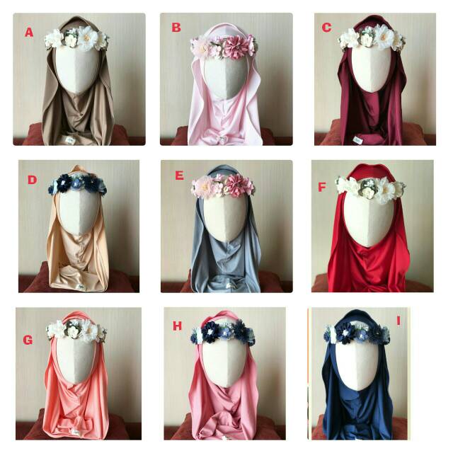 Nourabowtique Sofia hoodie hijab flower crown hijab anak hijab bayi