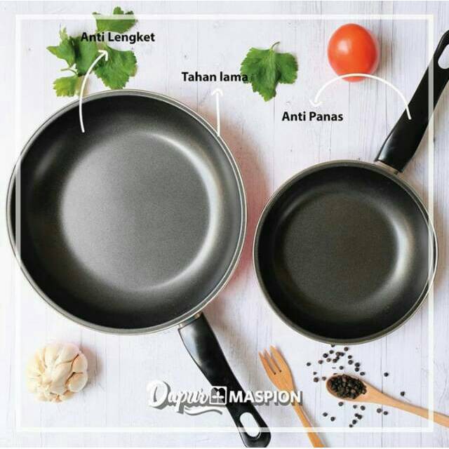 Teflon Wajan Frypan Set 2in1 18cm dan 23cm Fry Pan Wajan Anti Lengket