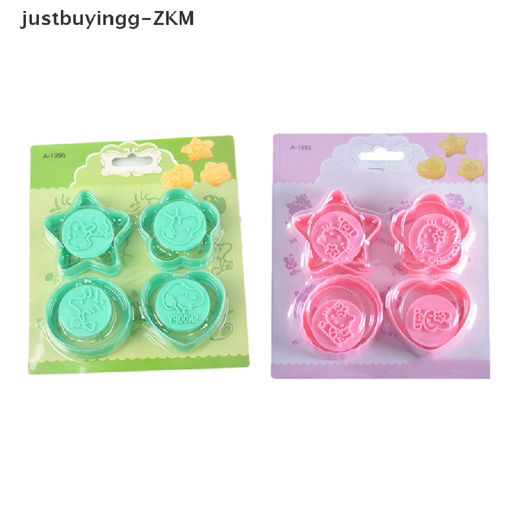 1 Set Cetakan Pemotong Kue Biskuit Roti Sandwich Cokelat Bentuk Kitty Snoopy