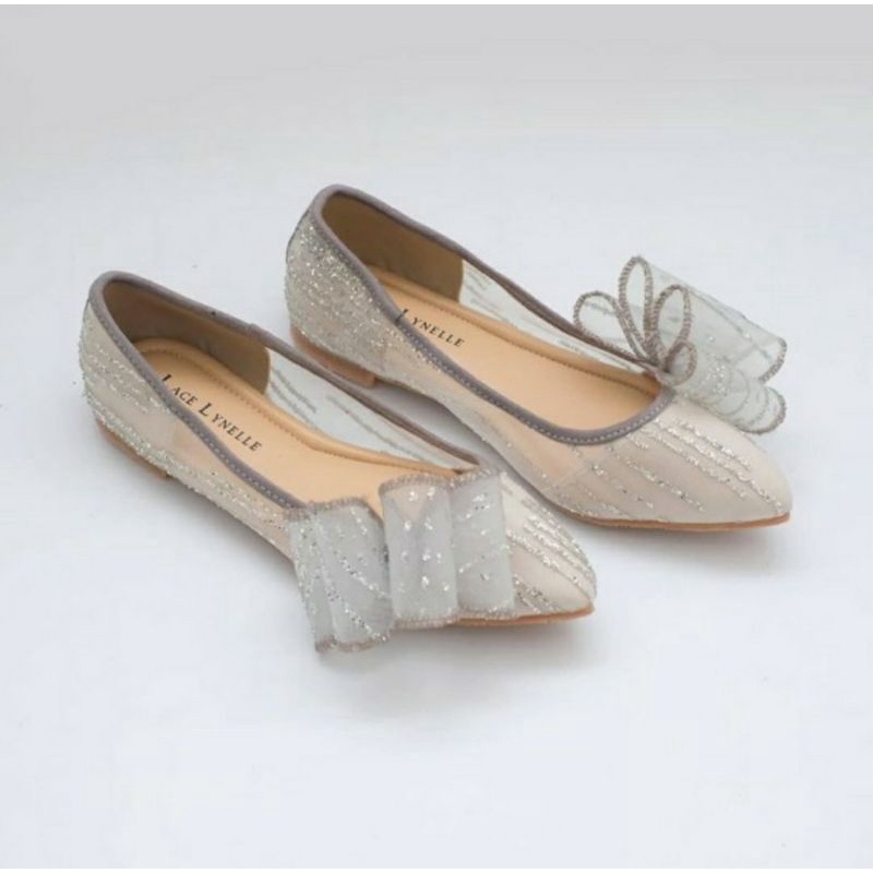 FLAT SHOES FRISKA GREY LACE LYNELLE SIZE 37