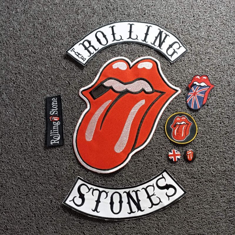 Backpatch Bordir Emblem Bordir Rolling Stones Patch Set Komplit Isi Banyak