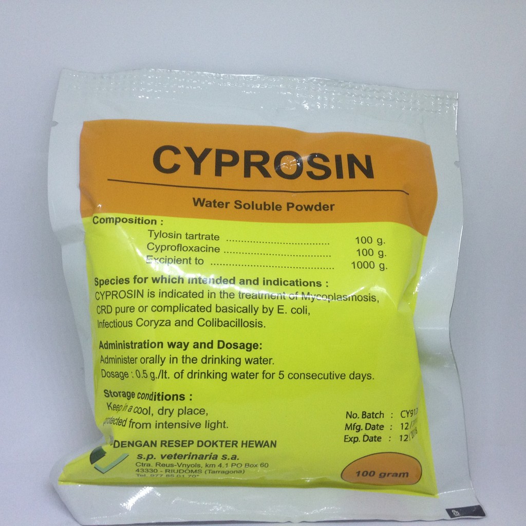 

Obat hewan CYPROSIN 100gr