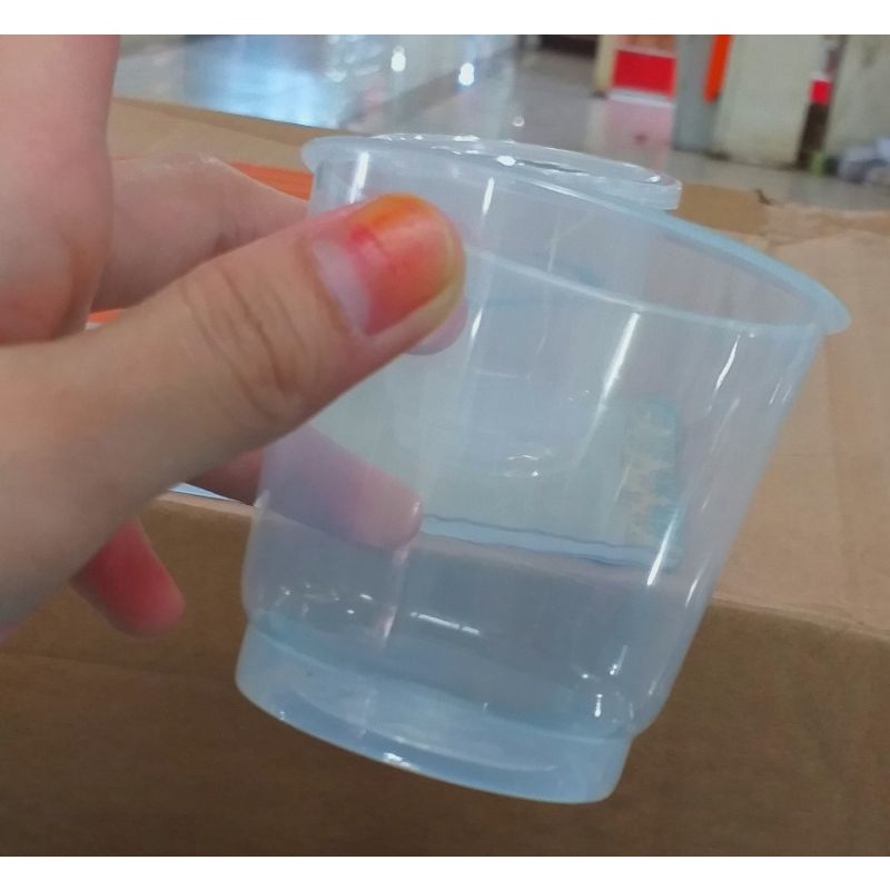 Cup 150 ml Thinwall Plastik Wadah Puding Slime Sauce Cup Container isi 25 pcs + tutup