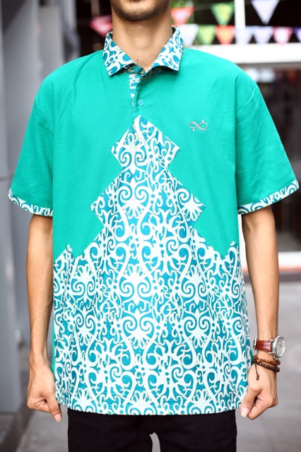 Loyal Kaos Polo Batik Hijau Tosca Modern Pria M L XL XXL