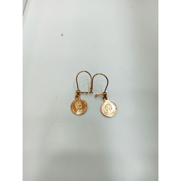 Anting Kait Koin Emas asli kadar 375/8k