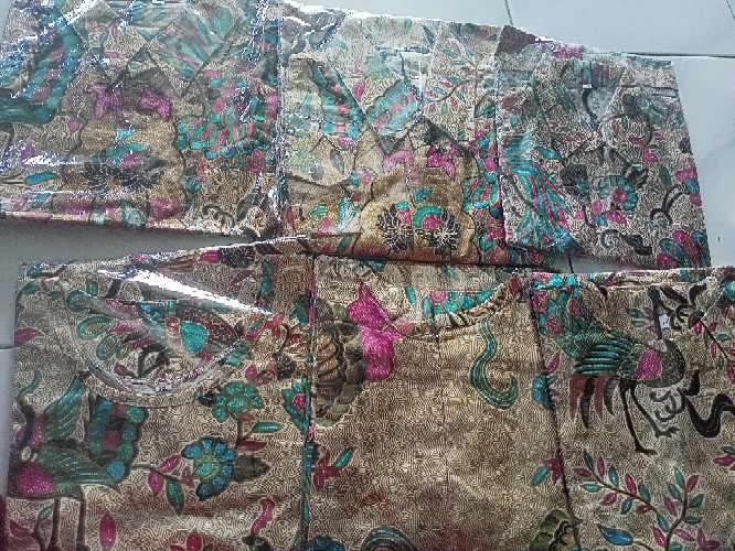 Batik Couple Keluarga Sania Ruffle Ori Ndoro Jowi Dnt Motif Merak Tosca