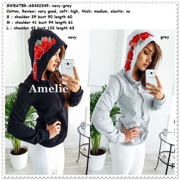 BIG SALE Hoodie Sweater Sporty Coat Jacket Jaket Outer Wanita Korea Import Grey SELLER.