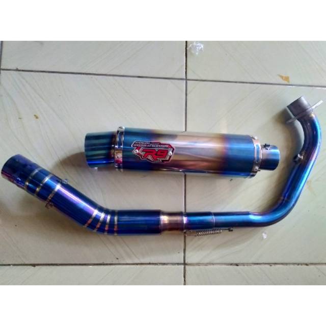 KNALPOT R9 MUGELLO FULL BLUEMOON UNTUK VERZA MP MONO CB GL DLL