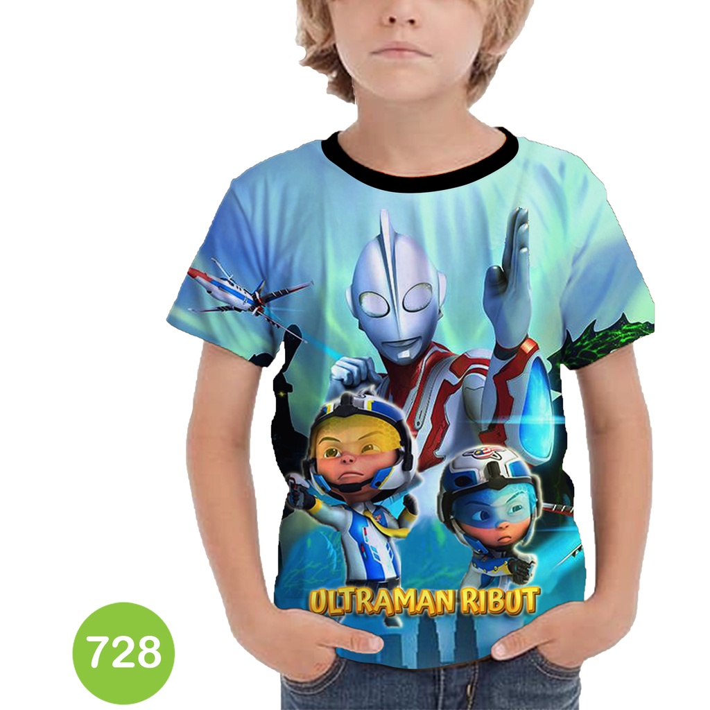 Baju Upin Ipin Ultraman Ribut Kaos Anak Upin Ipin Serial Tokusatsu #COWO-728