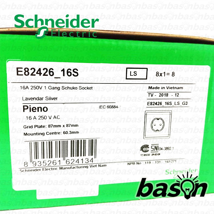 Schneider PIENO Schuko Socket - Stop Kontak 16A 250V CP
