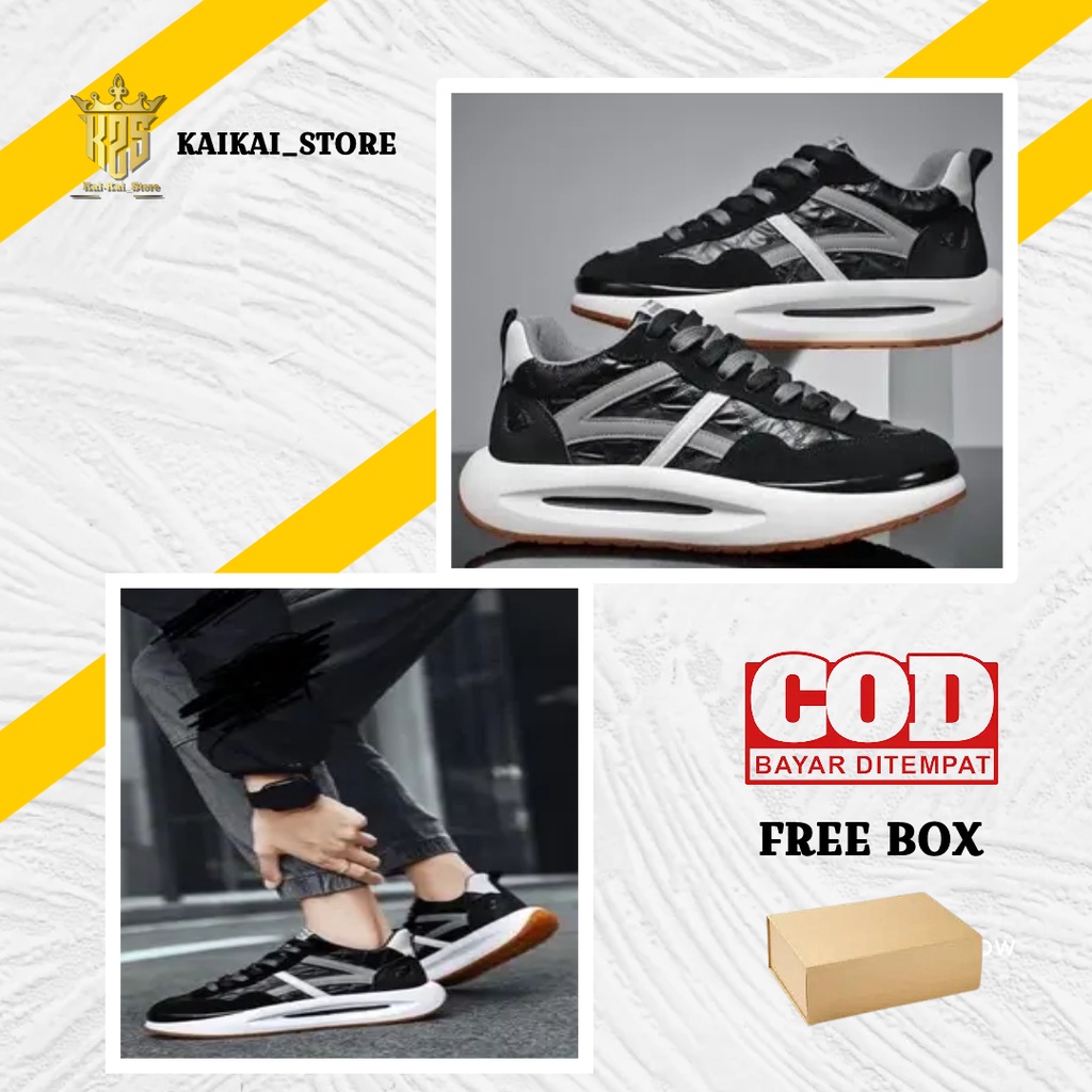 1489 - Alpha Grey/Black - Sepatu Sneakers Running Sport - D12