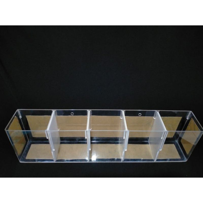 SOLITER AKRILIK CUPANG AKUARIUM CUPANG MINI SELFIE 5 KAMAR 45 x 7 X 12cm 2mm BENING
