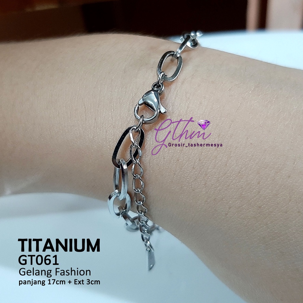 Gelang Wanita Titanium Rante Paperclip Perhiasan Import Premium Stainless Steel GT061 gthm