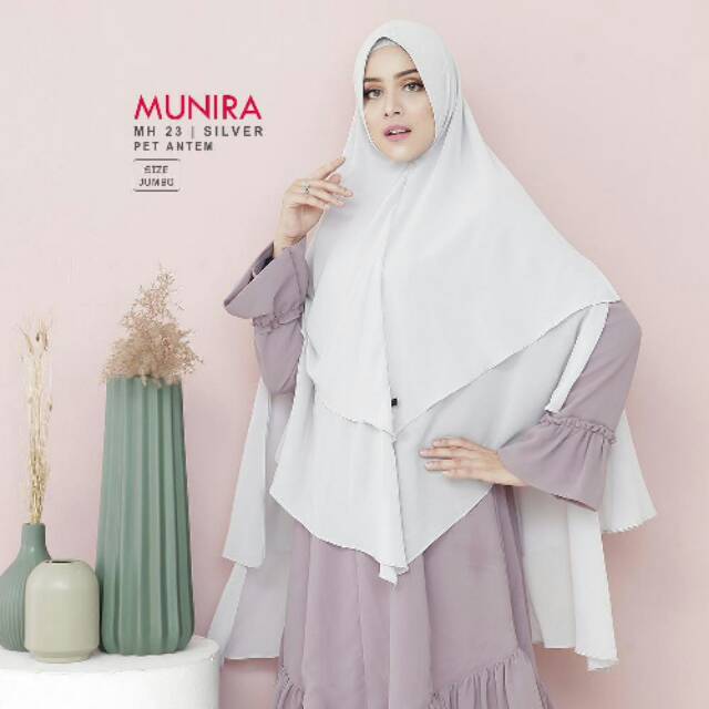 HIJAB INSTAN / HIJAB SYARI / MUNIRA MH23 ORI / WARNA SILVER