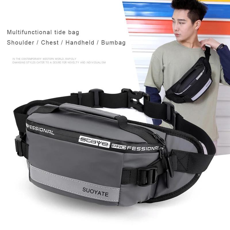 COD⚑ • Dunia_Tas123 ™ • HAOSHUAI 1100-6 Tas Pinggang/ Waist Bag Tas Selempang Anti Air