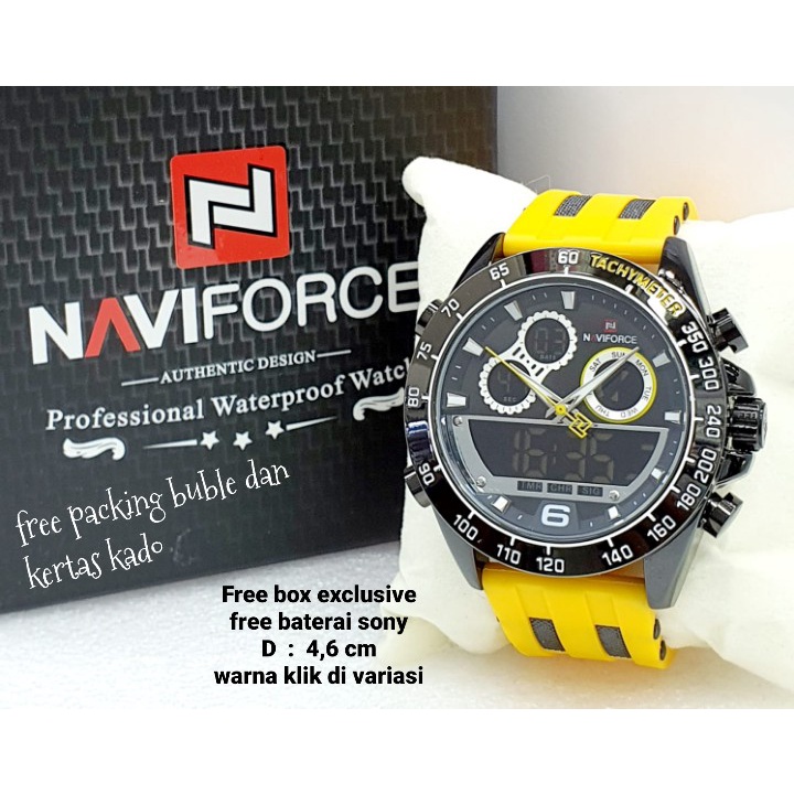 Jual JAM TANGAN PRIA NAVIFORCE NF9188 DOUBLE TIME ORIGINAL ANTI AIR