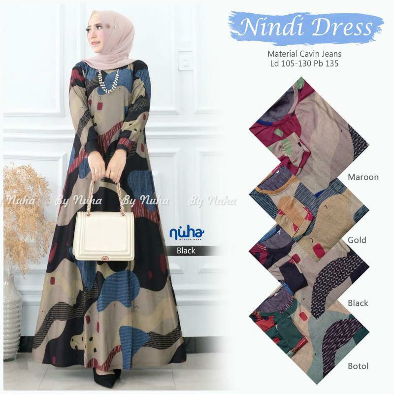 Gamis Jumbo Wanita Premium Nindi Dress by Nuha