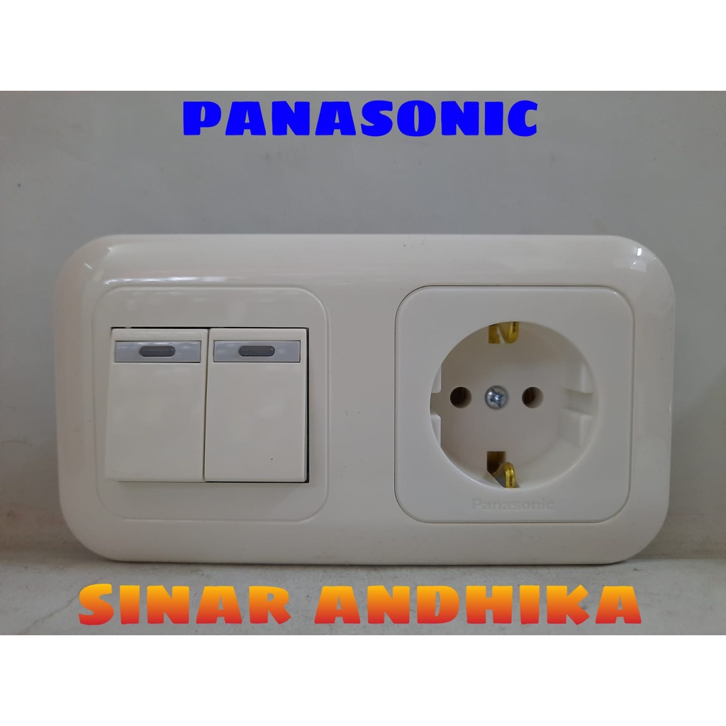 STOP KONTAK NON CP + SAKLAR SERI KECIL INDIKATOR PUTIH PANASONIC WEJP 11312-7+WEJ 5571