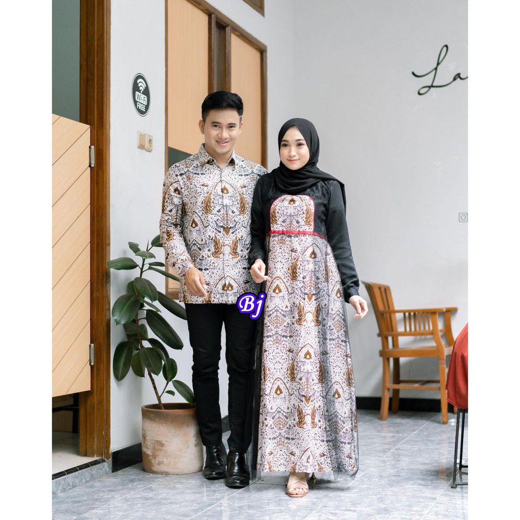 BJ Gamis dan Kemeja Batik Couple 041-C