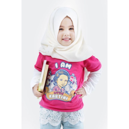 HeroKids Kartini Edition - Kaos Anak Karakter Pahlawan Nasional Indonesia (Kaos Anak Laki/Perempuan)