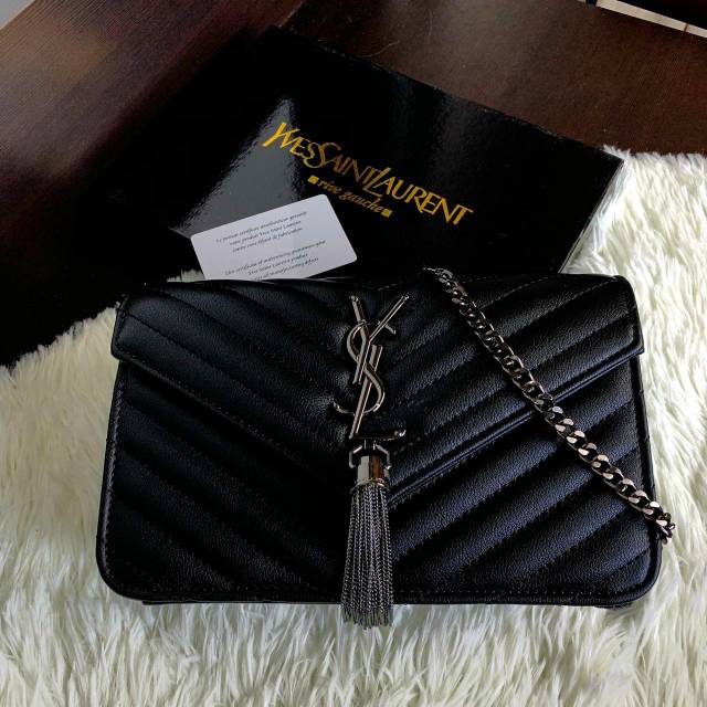 #S688 YvesSaintLaurent Kate Chevron Tassel Chain Leather Bag Spring Summer 2019