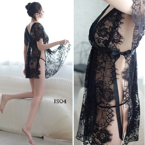 [TOKO TERPERCAYA] LINGERIE BIG SIZE HOMEDRESS BAJU TIDUR JUMBO HITAM FIT TO XXL JS04