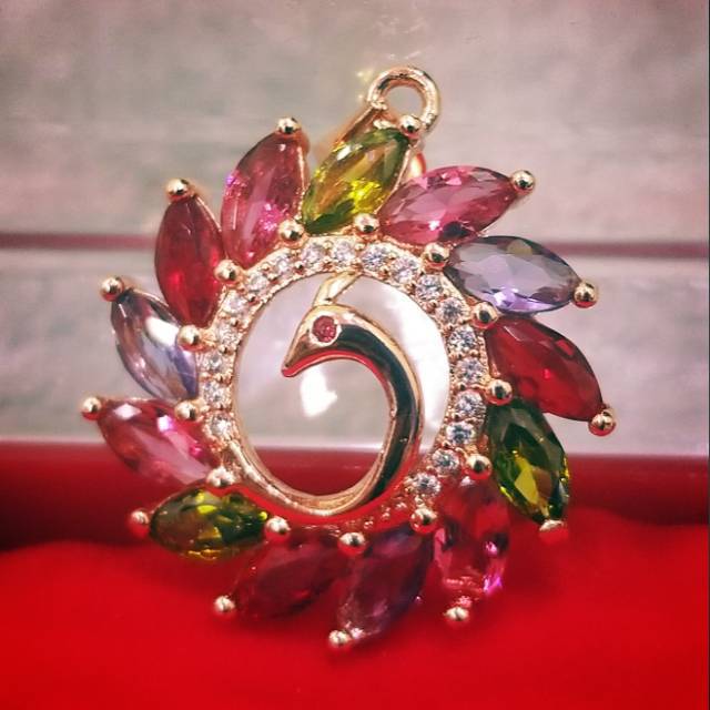 Liontin Phoenix batu kristal chakra (Keberuntungan)