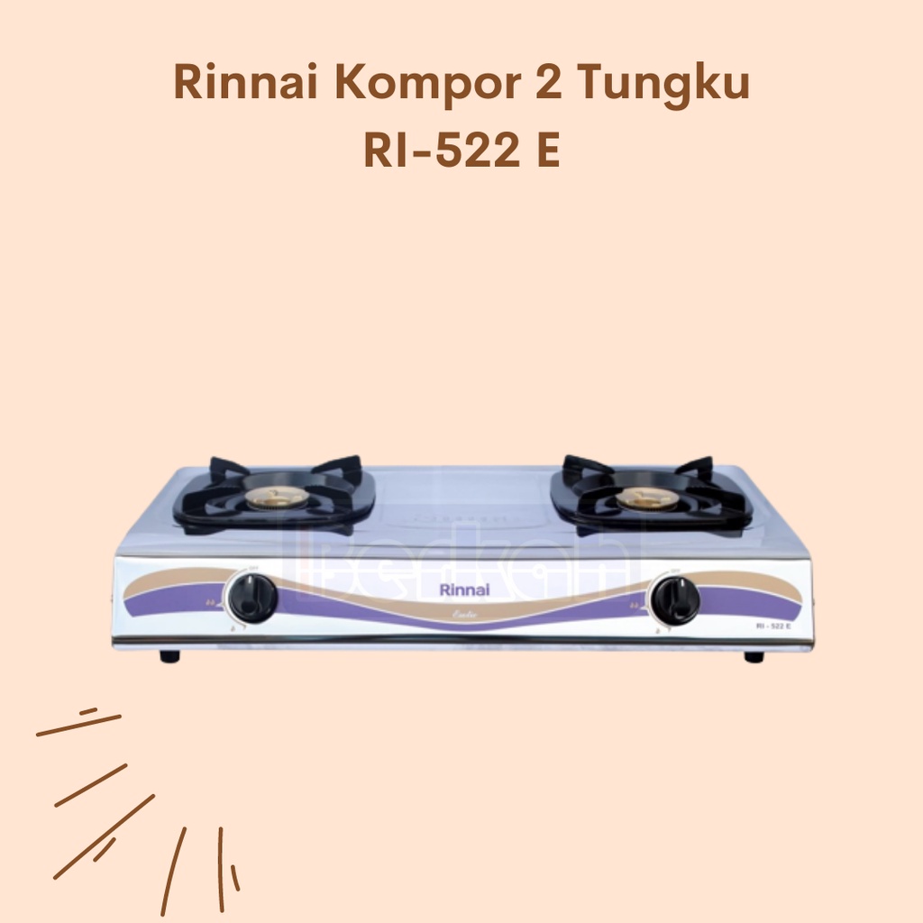 (INSTANT) Rinnai Kompor 2 Tungku RI-522 E