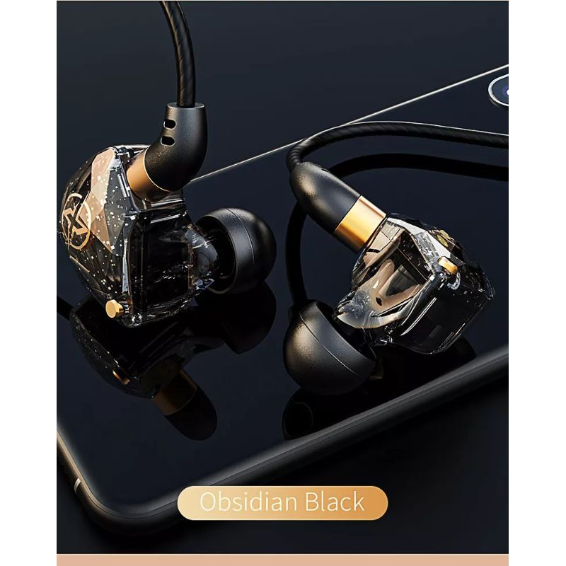 Fonge X6 with Mic Earphone In-Ear Heavy Bass Subwoofer Large Moving Coil Sports Music Gaming