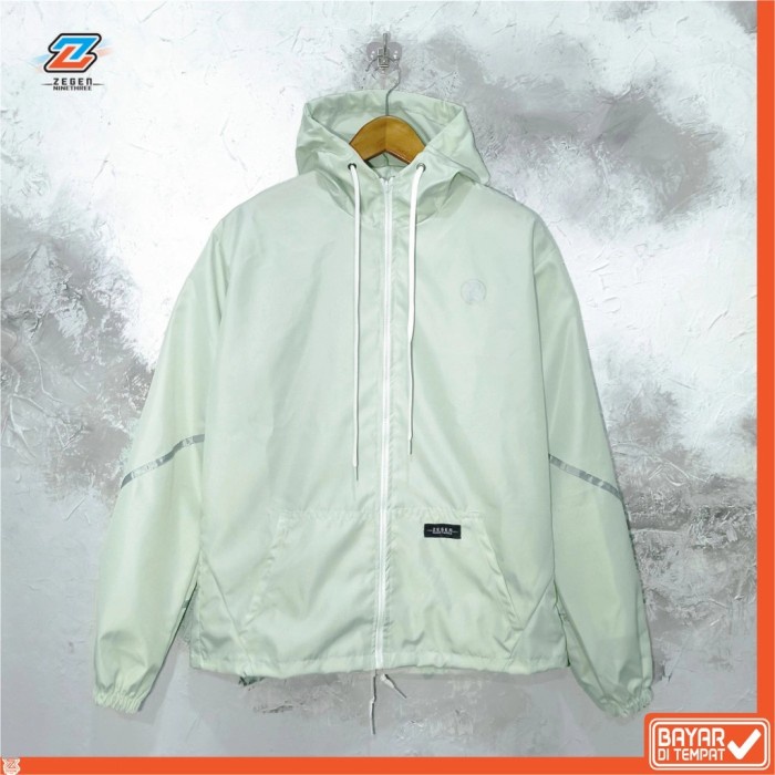 JAKET PARASUT WANITA / JAKET OLAHRAGA JOGGING / PARASUT WANITA - mint, S