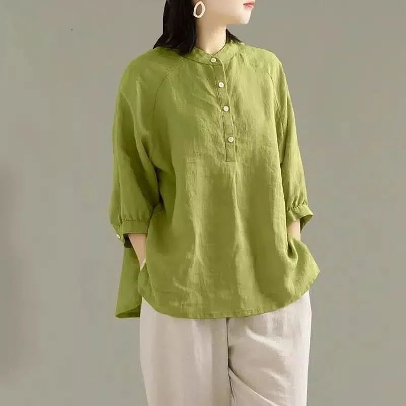 Rivana Kamila Blouse Wanita Jumbo LD 120 Linen Premium Korean Style