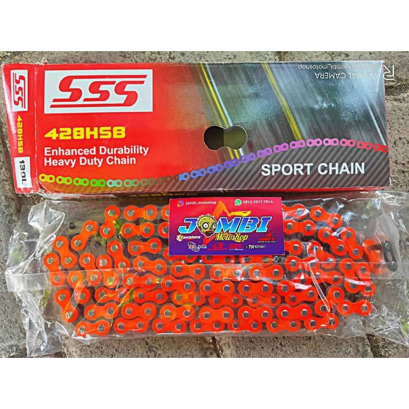 RANTAI SSS HSB 428 ORANGE 130L /140L SSS RACING