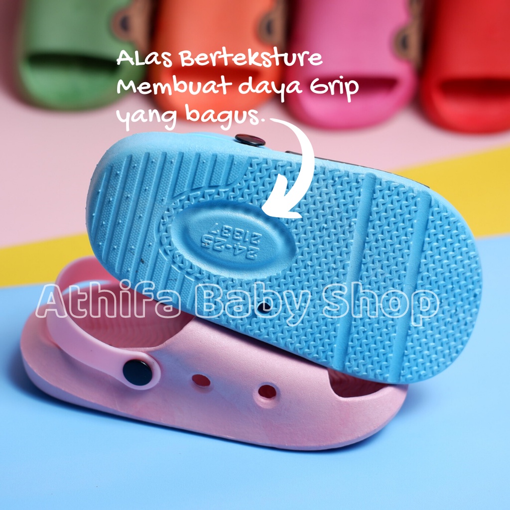 Sepatu Sandal Slop Gunung Anak Balita Bayi Perempuan Karakter Kelinci Beruang Laki Lelaki Cowok Cewe Usia 6 7 8 9 10 11 Bulan 1 2 3 4 5 6 7 Tahun Sendal Karet PCU Import -Laluna- 21337