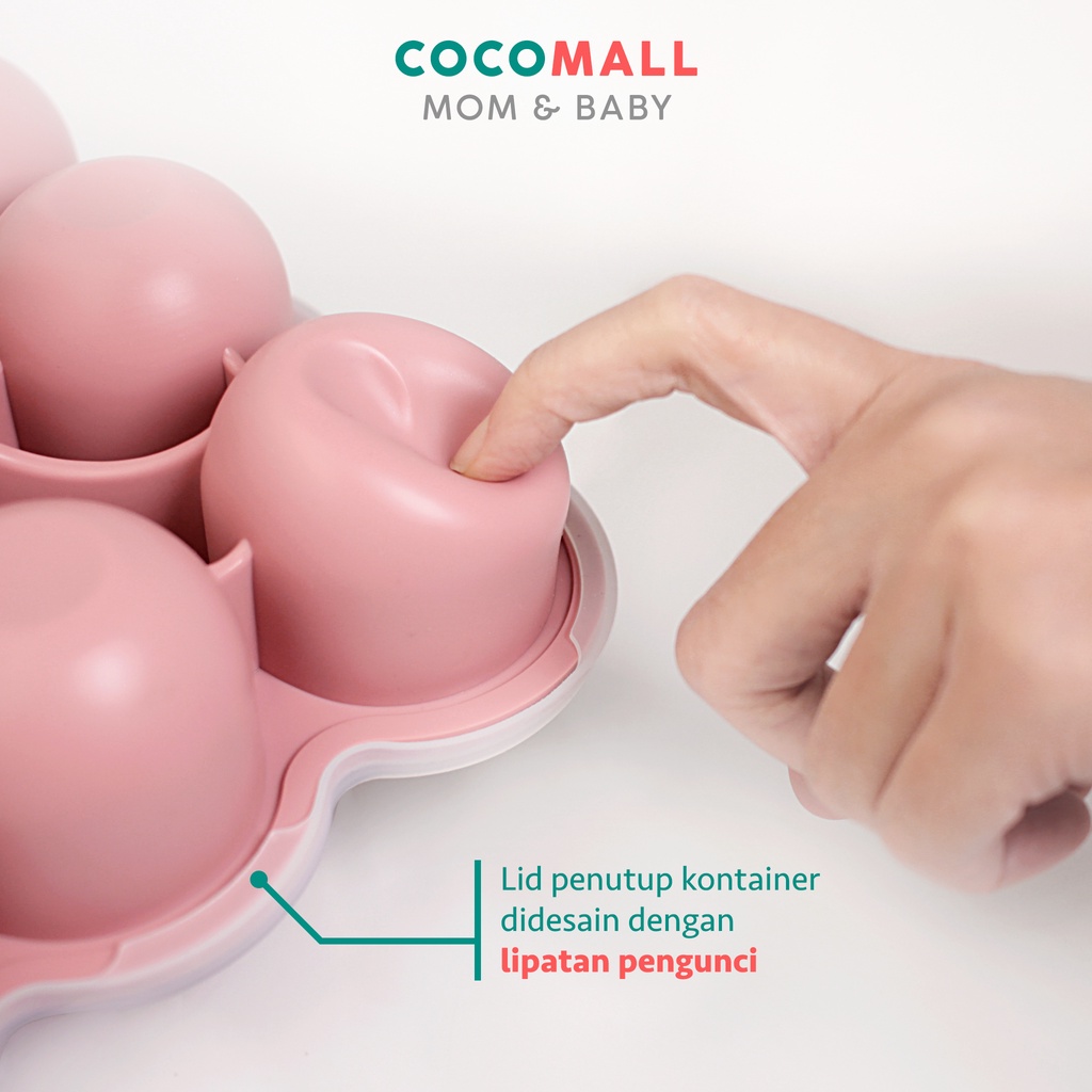 COCOMALL Tempat Kaldu Mpasi Silicon - Silicone Food Tray Cube - Silicone Food Container - Cetakan Kaldu Mpasi Silikon Freezer - Wadah Kaldu Mpasi Bayi - Penyimpanan Kaldu Mpasi