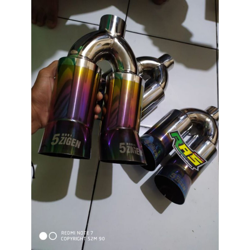KNALPOT RACING MOBIL DUA CABANG