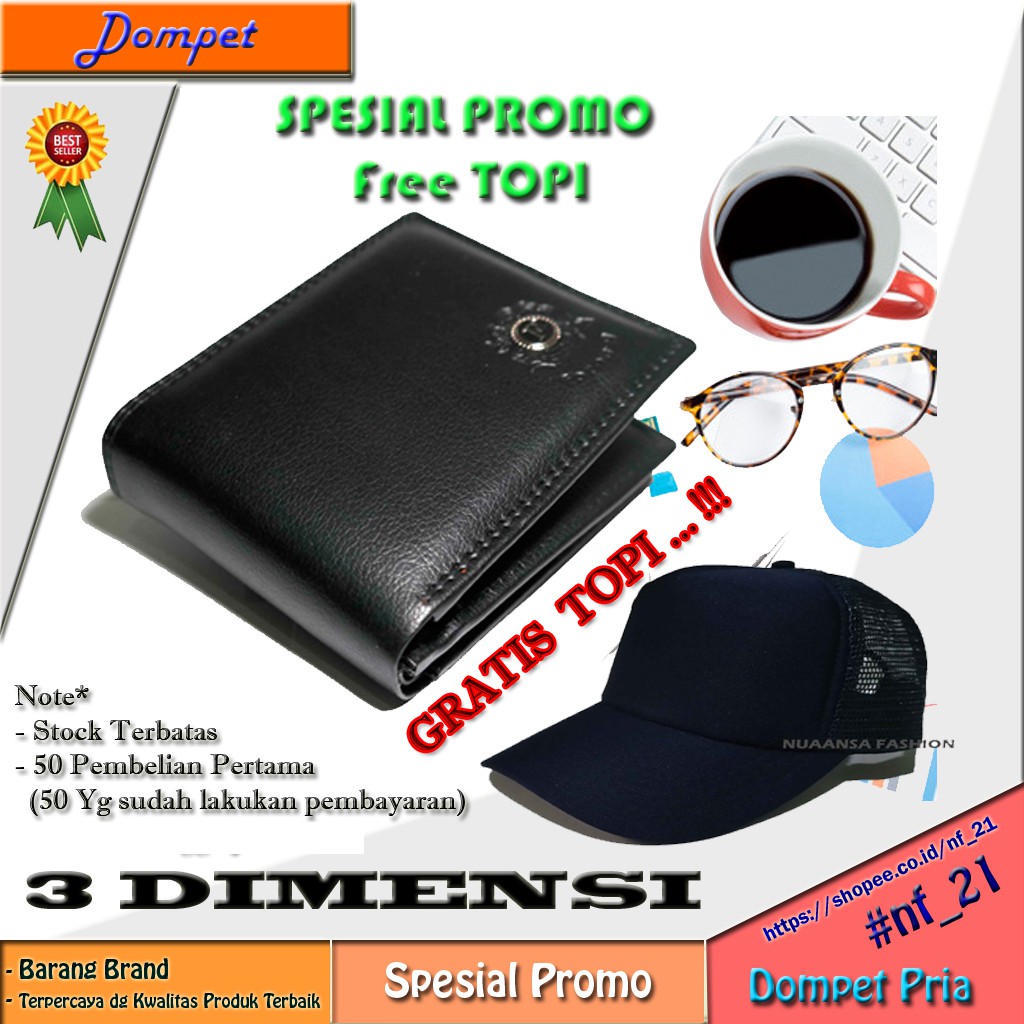  FREE TOPI DOMPET PRIA TERBAIK 3 DIMENSI FRZ 015 Shopee  