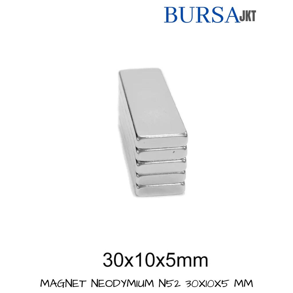 STRONG MAGNET SUPER KUAT N52  NdFeB SQUARE BAR BATANG 30X10X5 MM