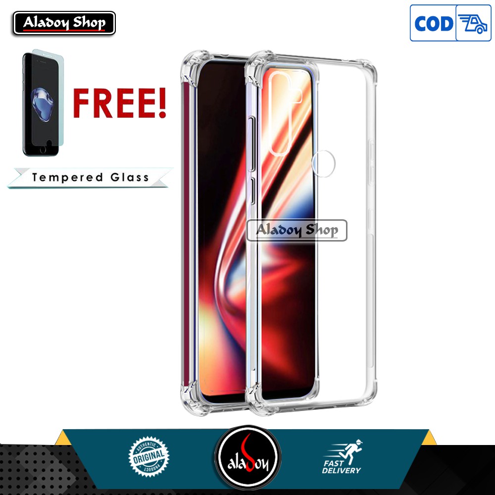 PROMO Case Free Tempered Glass Clear Realme 5 5i 5S Anticrack Shockproof Premium Softcase