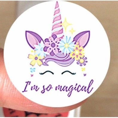 Stiker Magical Unicorn isi 500 Label Cutting Sticker Kado Anak Pink