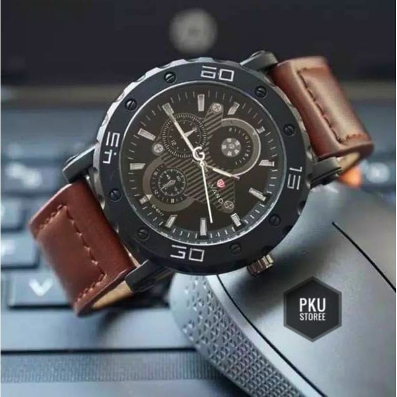 JAM TANGAN KULIT GALVANO PRIA WATER RESISTANT ORIGINAL