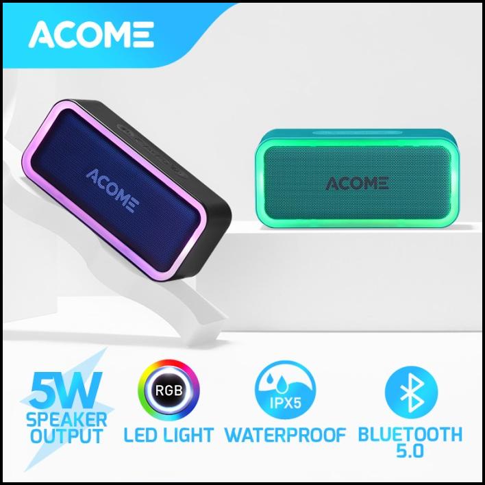Acome Bluetooth Speaker Tws 5W Rgb Led Party Ipx5 Waterproof A6