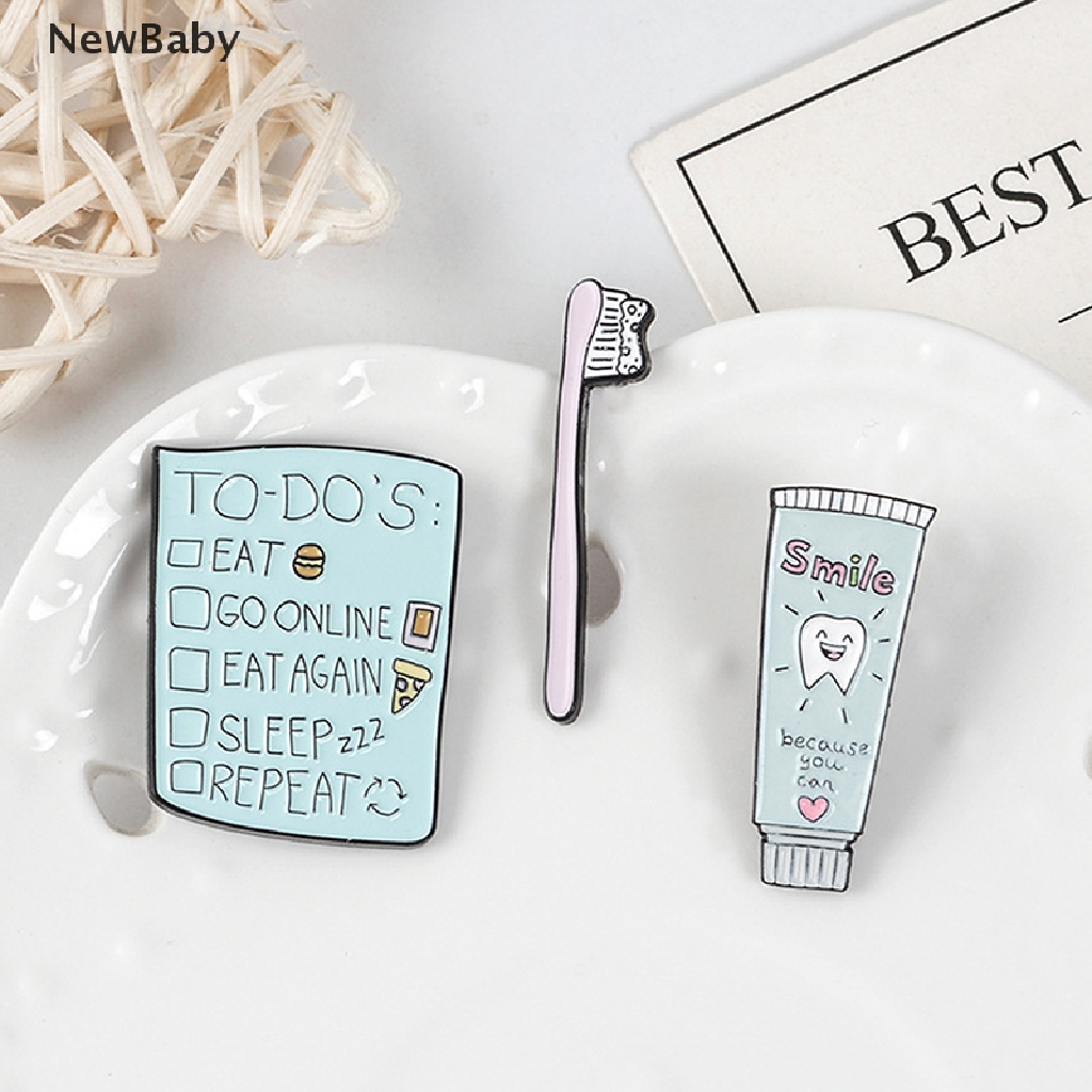 Bros Pin Enamel Bentuk Kartun Gigi Tersenyum Untuk Aksesoris Pakaian Bayi