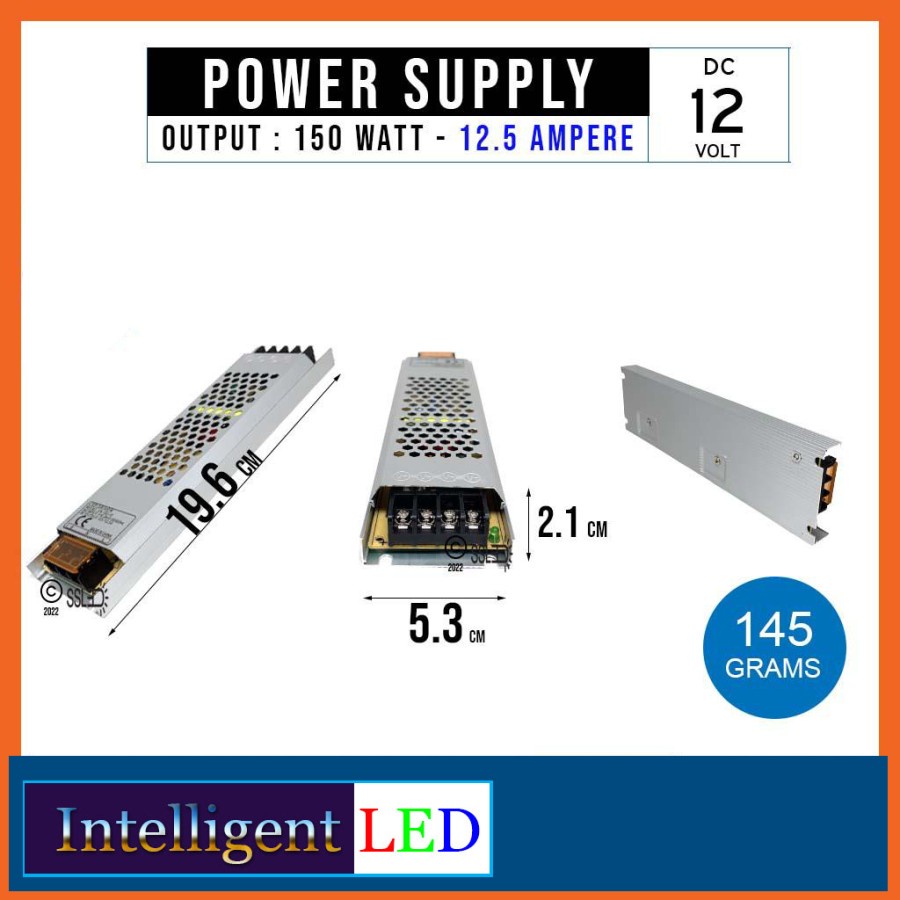 STAR ON Power Supply DC 12V 12.5A Super Slim Adaptor Switching Trafo